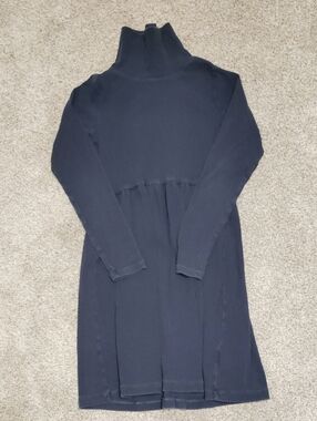 Crewcuts Navy Ribbed Turtleneck Dress